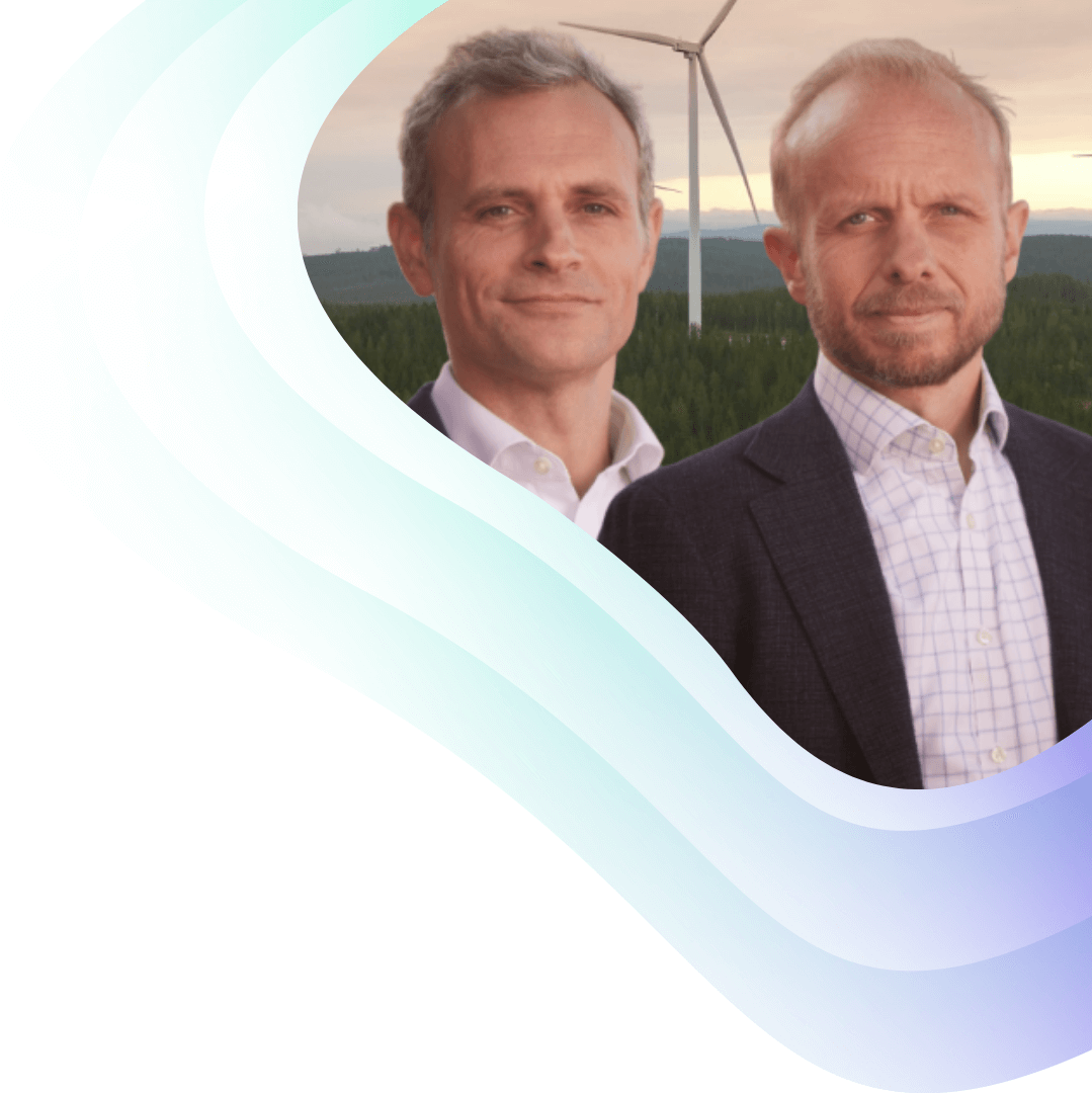 Wind turbines at sunset