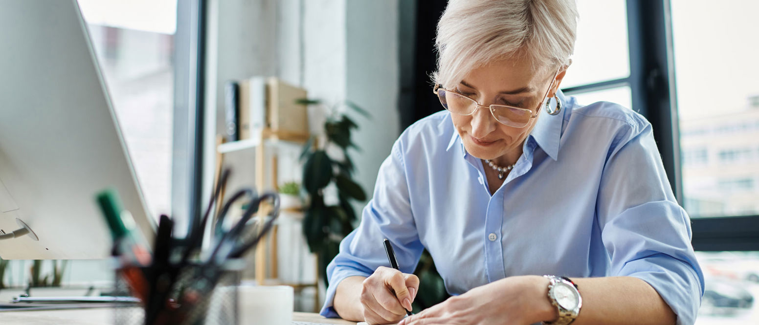 Lady writing 